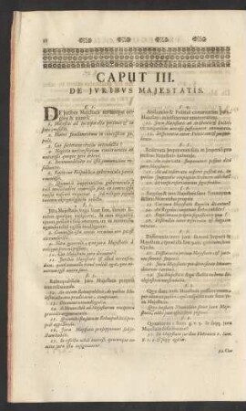 Caput III. De Juribus Majestatis.