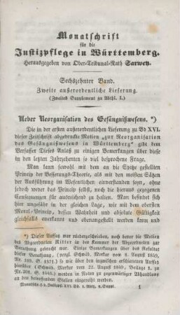 Zweite außerordentliche Lieferung. (Zweites Supplement zu Abthl. I)