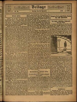 Zweite Ausgabe vom Sonntag, den 28. November 1920.