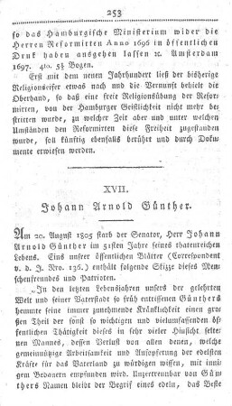 XVII. Johann Arnold Günther.