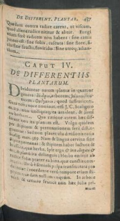 Caput IV. De Differentiis Plantarum