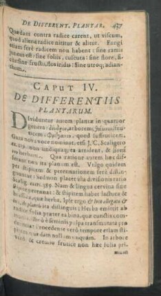 Caput IV. De Differentiis Plantarum