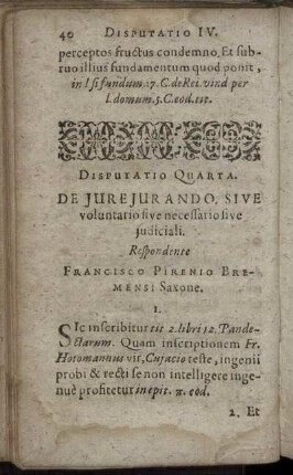 Disputatio Quarta. De Jure Jurando, Sive voluntario sive necessario sive judiciali.
