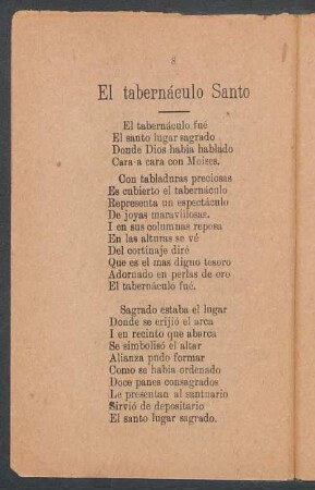 El tabernáculo Santo