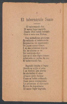 El tabernáculo Santo