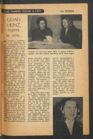 Lilian Heinz, espera la otra ... : Ellas también visitan a PBT