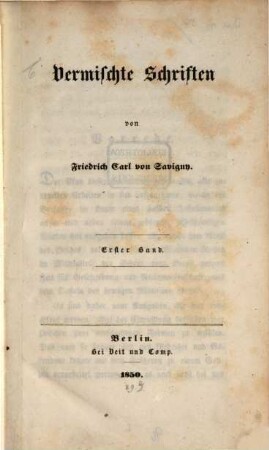 Vermischte Schriften, 1