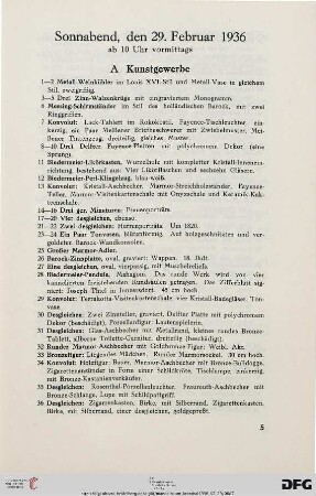 Sonnabend, den 29. Februar 1936, ab 10 Uhr vormittags