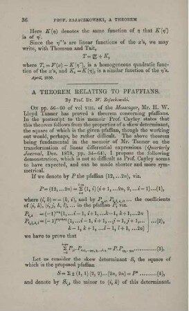 A Theorem relating to pfaffians.