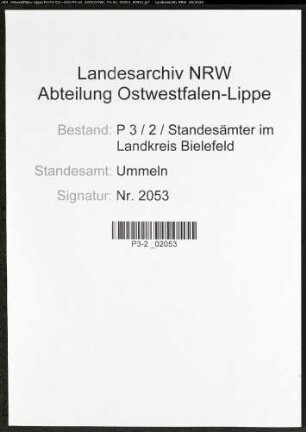 Sterberegister Standesamt Ummeln