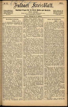 Ausgabe vom Mittwoch, den 28. Februar 1877.