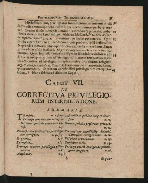 Caput VII. De Correctiva Privilegiorum Interpretatione.