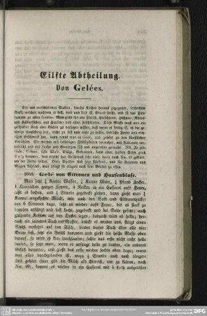 Eilfte Abtheilung. Von Gelées