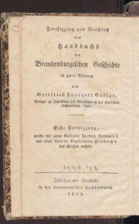 5: Geschichte der Mark Brandenburg, Fünfter Band, Welcher einen vollstaendigen Abriß der Geschichte Friedrich Wilhelm's I. und einen Theil von Friedrich II. enthaelt