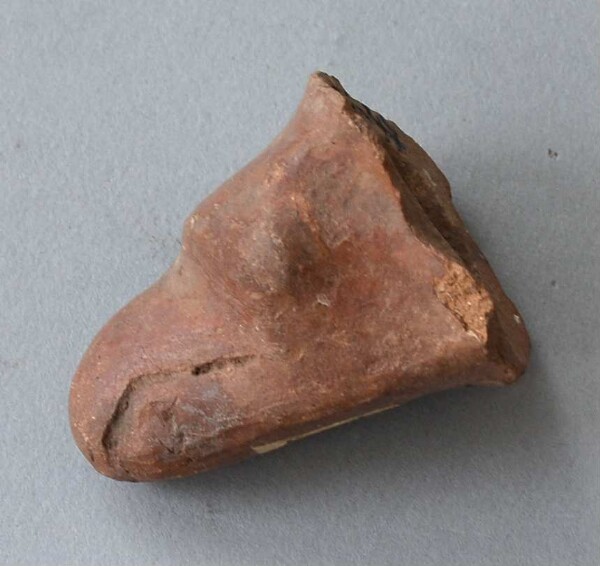 Clay animal head (vessel fragment)