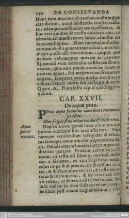 Cap. XXVII. De aquae potu