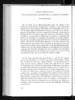 Isaac Wolffson, ein Hamburger Jurist des 19. Jahrhunderts