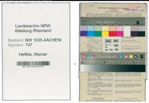Entnazifizierung Werner Heffels , geb. 07.06.1919 (Kaufmann)