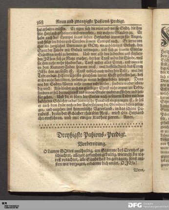 Dreyßigste Paßions-Predigt.