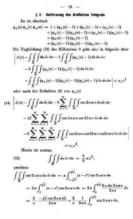 § 2. Umformung des dreifachen Integrals.