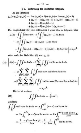 § 2. Umformung des dreifachen Integrals.