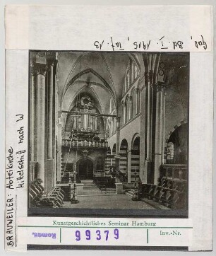 Brauweiler, Benediktinerklosterkirche: Mittelschiff nach Westen
