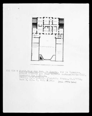 Grundriss der 1. Etage des Hôtel de la Rochefoucauld-Doudeauville (auch Hôtel de Boisgelin) in Paris, 47 rue de Varenne