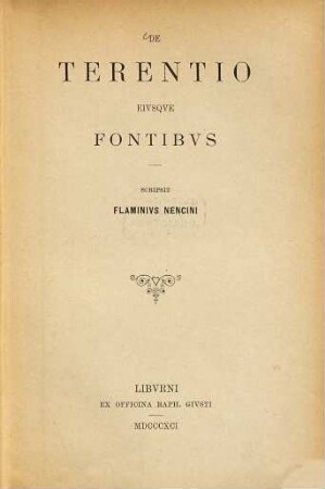 De Terentio eiusque fontibus