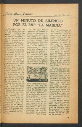 Un minuto de silencio por el bar "La Marina"