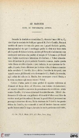 46.1918: Ad Maecium : nota di topografia antica