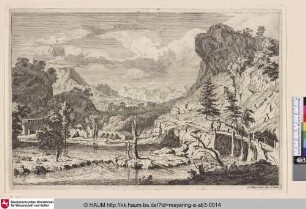 [Landschaft mit Brücke; The wooden bridge]