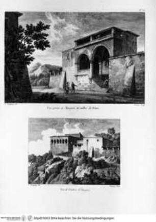 Recueil de vues et Fabriques pittoresques d'Italie ..., Tafel 33 unten: Vue de l'Entrée d'Anagni.