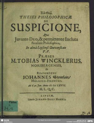 Theses philosophicae de suspicione