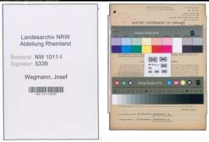 Entnazifizierung Josef Wegmann , geb. 21.10.1904 (Baeckermeister)