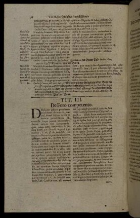 Tit. III. De Foro competente.