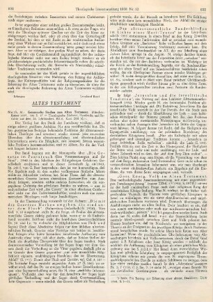 831-833 [Rezension] Gesammelte Studein zum Alten Testament