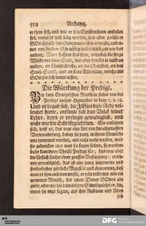 Die Würckung der Predigt