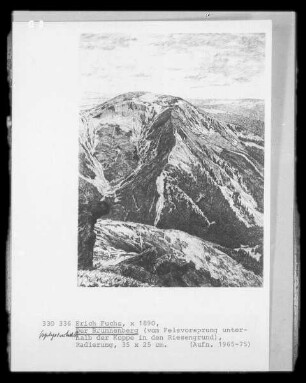 Der Brunnenberg (vom Felsvorsprung unterhalb der Koppe in den Riesengrund)