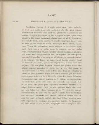 LXXIX. Philippe Rubens à Juste Lipse. Rome, 1 avril 1606