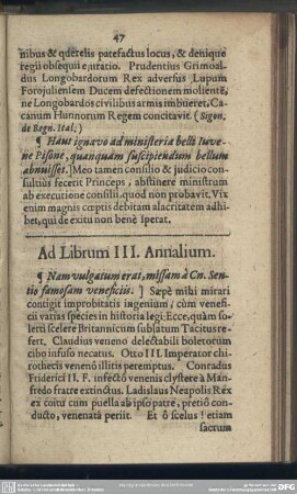 Ad Librum III. Annalium