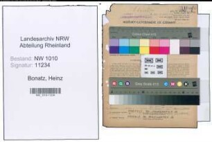 Entnazifizierung Heinz Bonatz , geb. 18.08.1897 (Lehrer)