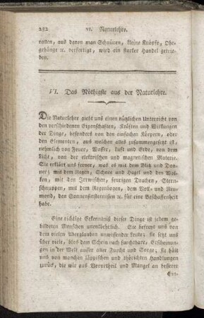 VI. Das Nöthigste aus der Naturlehre.
