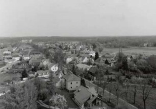 Moritzburg, Blick vom Turm der Kirche Eisenberg nach Norden zum Schloss