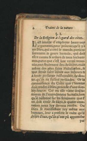 § I. De la religion a l'egard des citez.