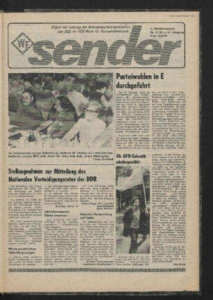 Betriebszeitung 'WF-Sender', Nr.41/1983 (3. Oktoberausgabe 1983)