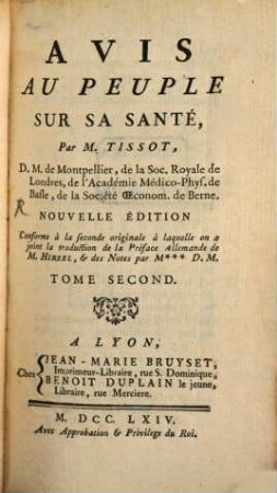 Avis au peuple sur sa santé, 2