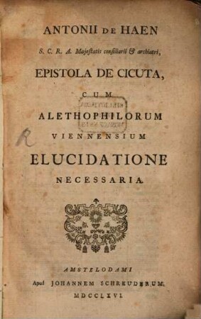 Epistola de Cicuta