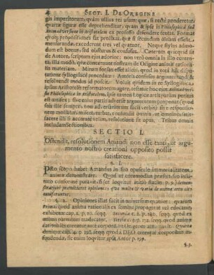 Sectiio I. Ostendit, resolutionem Amandi non esse tanti, ut argumento nostro creationi opposito possit satisfacere.