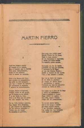 Martín Fierro [El Gaucho]