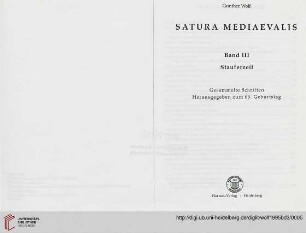 Band 3: Satura mediaevalis: Gesammelte Schriften ; Hrsg. zum 65. Geburtstag: Stauferzeit